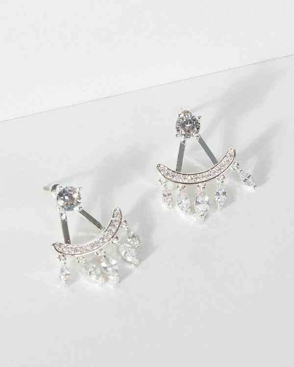 Silver Chandelier Front Back Earrings | Earrings
