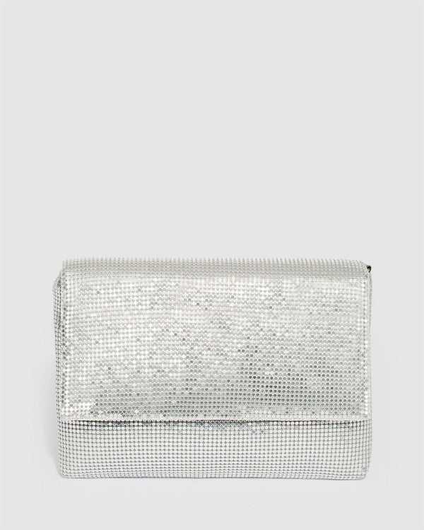 Colette by Colette Hayman Silver Char Chainmail Clutch Bag