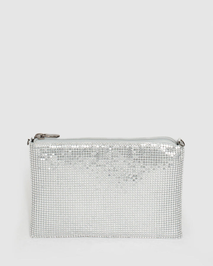 Silver Chelsea Crossbody Bag | Clutch Bags
