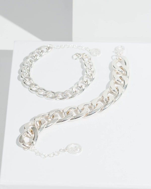 Colette by Colette Hayman Silver Chunky Chain Bracelet Pack Bracelet