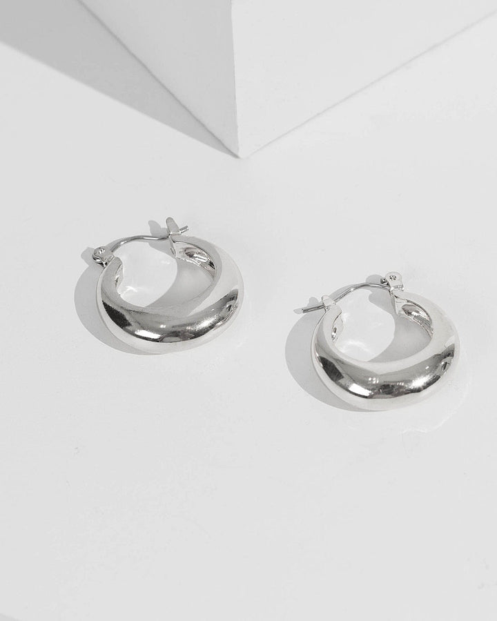 Silver Chunky Hoop Earrings | Earrings