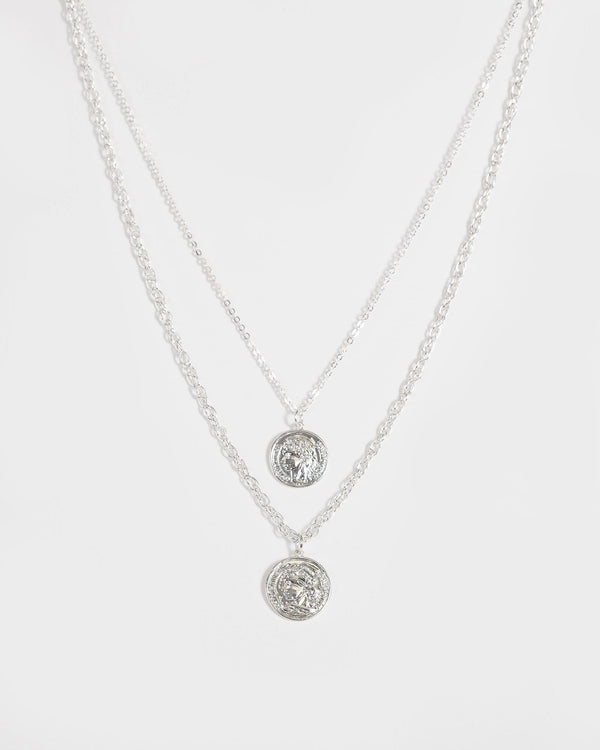 Silver Coin Pendant Layer Necklace | Necklaces