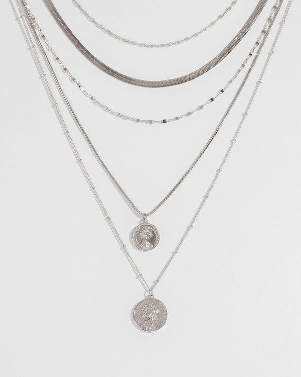 Colette by Colette Hayman Silver Coin Pendant Layer Necklace