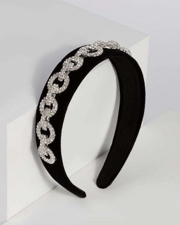 Silver Crystal Chain Link Headband | Hair Accessories