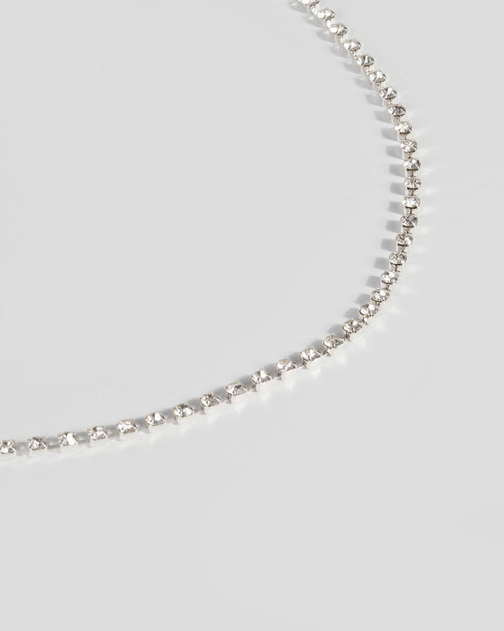 Silver Crystal Cup Chain Lariat Necklace | Necklaces