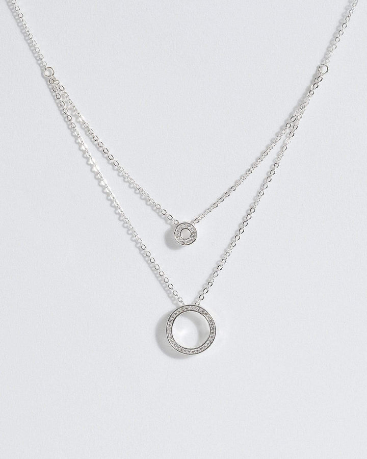 Colette by Colette Hayman Silver Crystal Halo Pendant Necklace