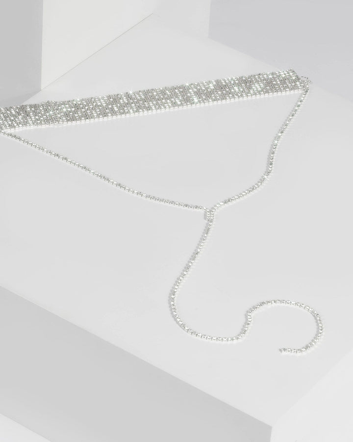 Silver Crystal Lariat Necklace | Necklaces