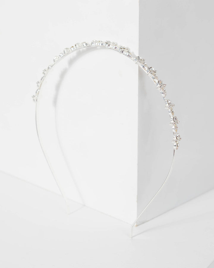 Silver Crystal Motif Headband | Accessories