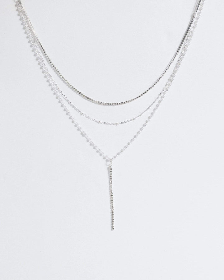 Colette by Colette Hayman Silver Crystal Pearl Fine Chain Necklace