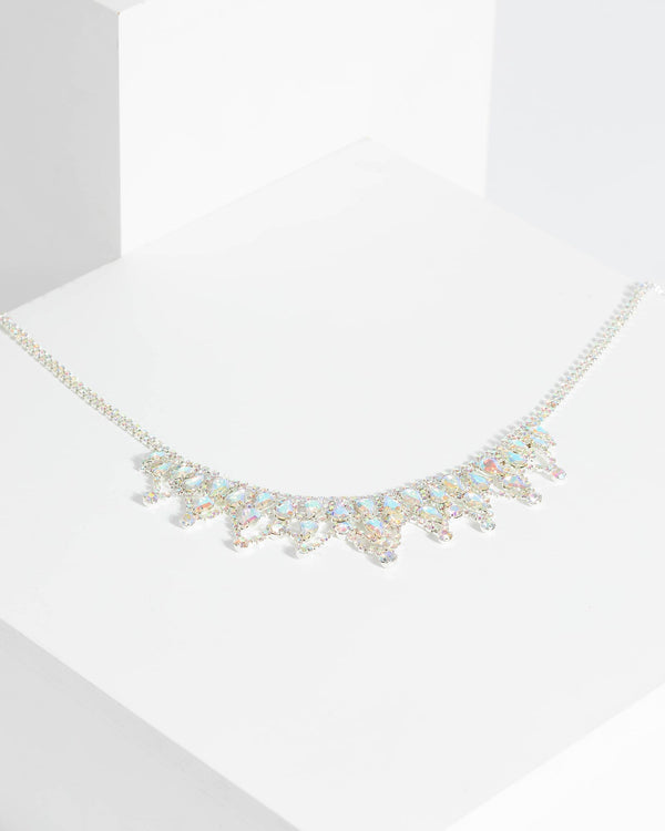 Silver Crystal Statement Necklace | Necklaces