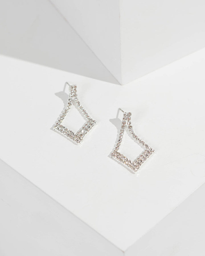 Silver Crystal V Neck Ear Set | Necklaces