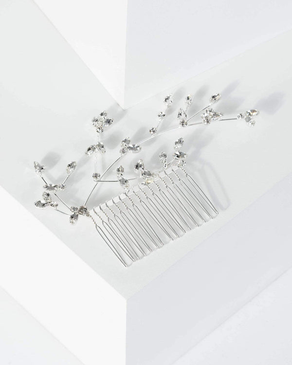 Silver Crystal Vine Hair Comb | Accessories