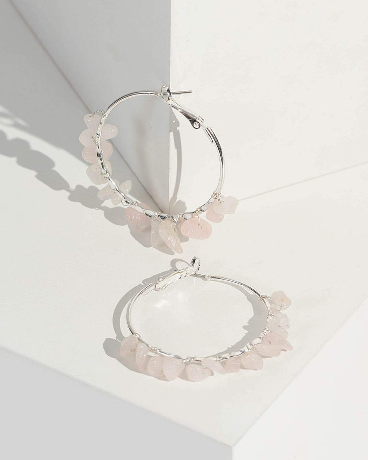 Colette by Colette Hayman Silver Crystal Wrapped Hoop Earrings
