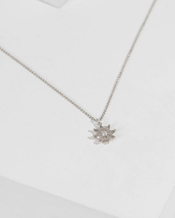 Silver Cubic Zirconia Star Pendant Necklace | Necklaces