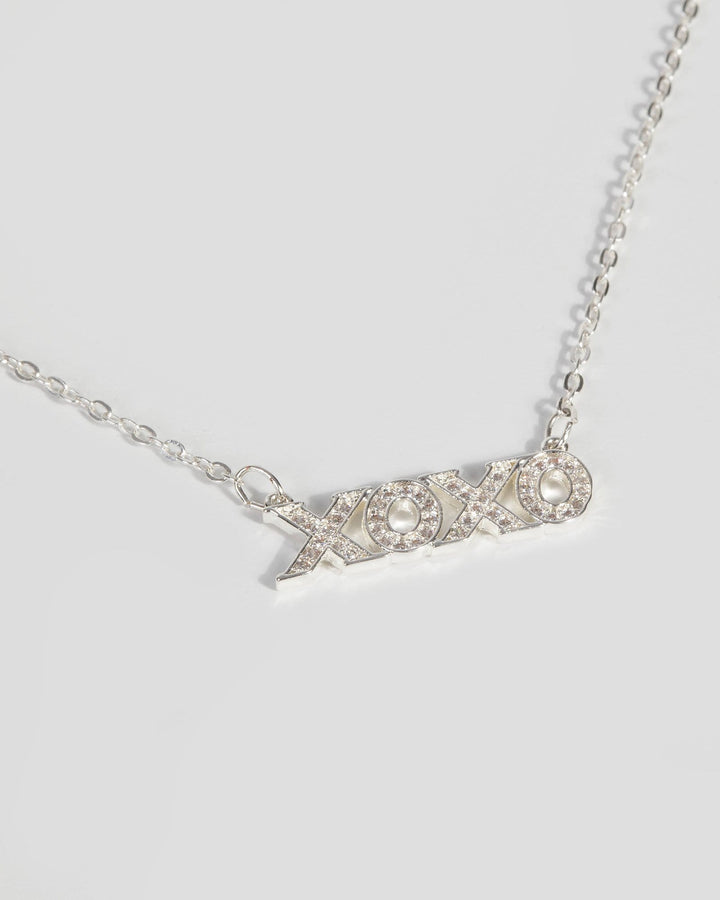 Silver Cubic Zirconia Xoxo Necklace | Necklaces