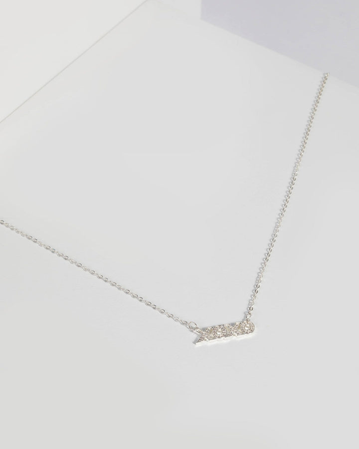 Silver Cubic Zirconia Xoxo Necklace | Necklaces