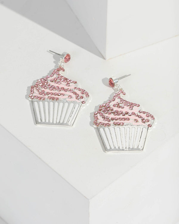 Silver Cup Cake Drop Earrings | Earrings