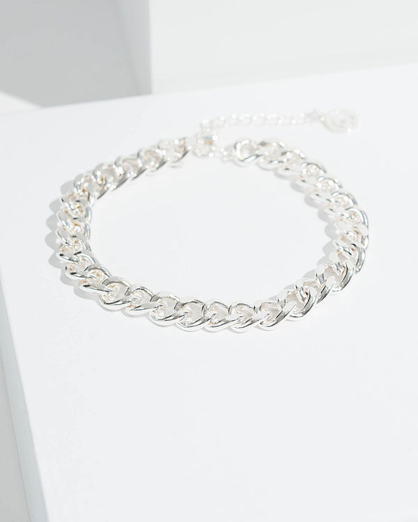 Colette by Colette Hayman Silver Curb Chain Anklet