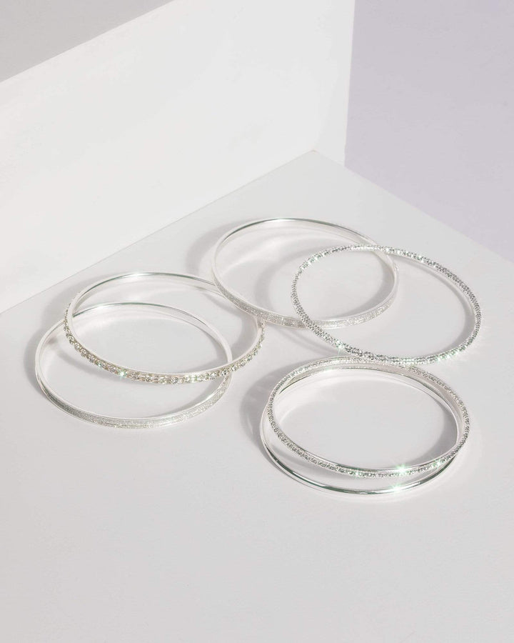 Silver Diamante Bangle Bracelet | Wristwear