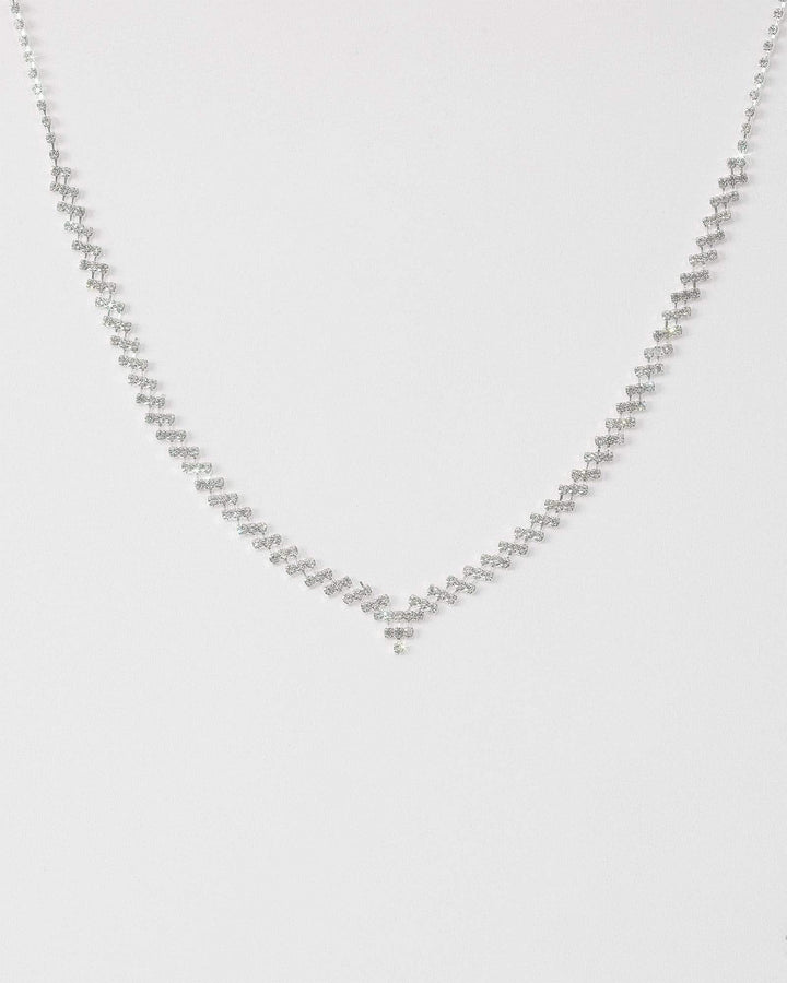 Colette by Colette Hayman Silver Diamante Cup Chain Teardrop Necklace