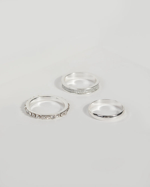 Silver Diamante Detail Ring | Rings