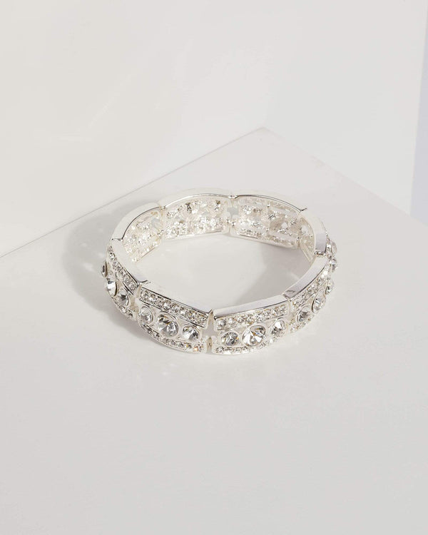 Silver Diamante Pattern Bracelet | Wristwear