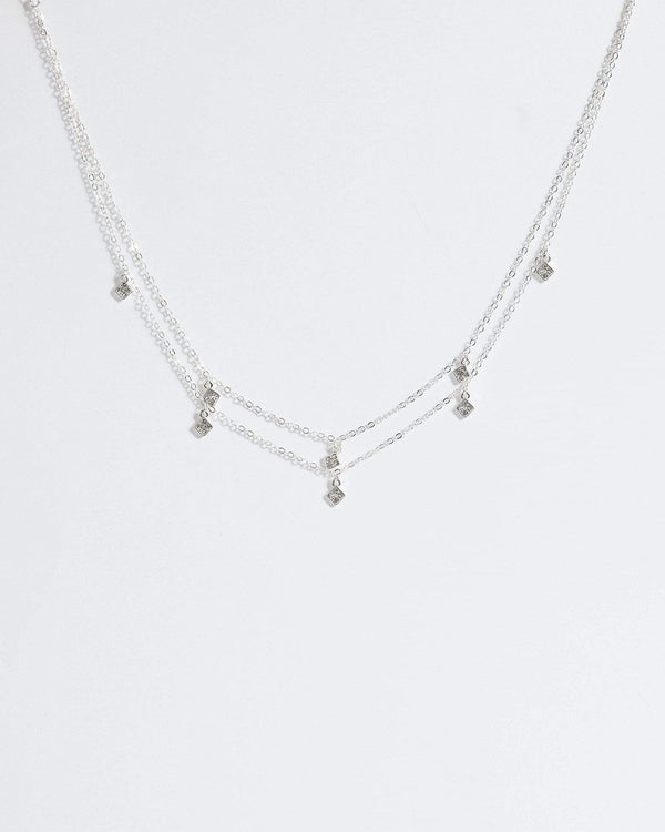 Colette by Colette Hayman Silver Diamond Pave Pendant Necklace