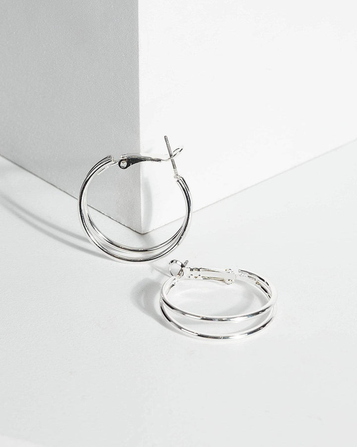 Silver Double Hoop Earrings | Earrings