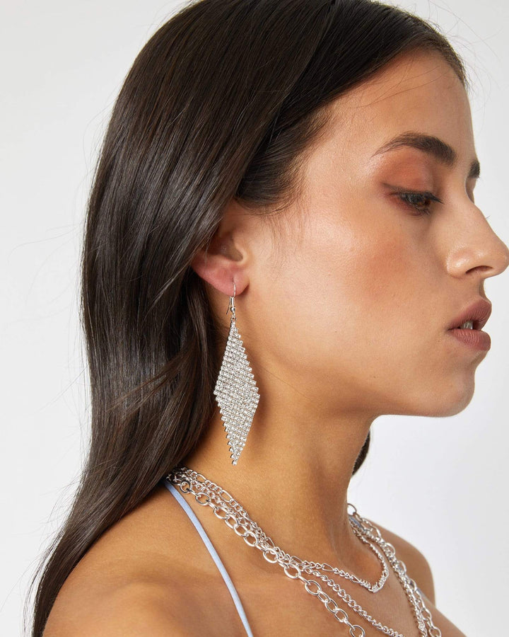 Silver Draped Drop Earrings | Earrings