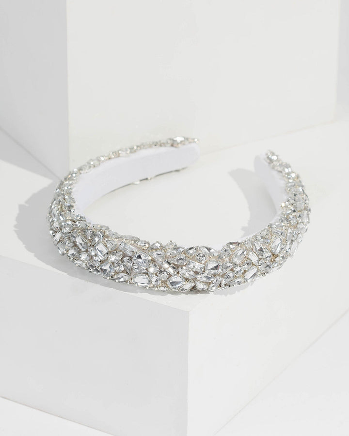 Silver Embellished Crystal Headband | Hair Accessories