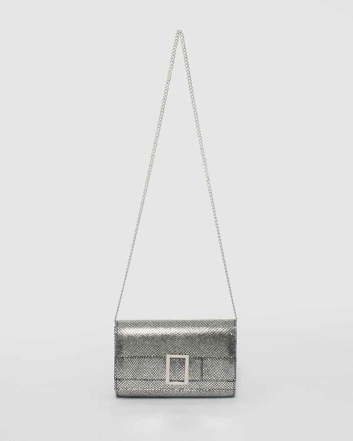 Silver Eve Buckle Clutch Bag | Clutch Bags