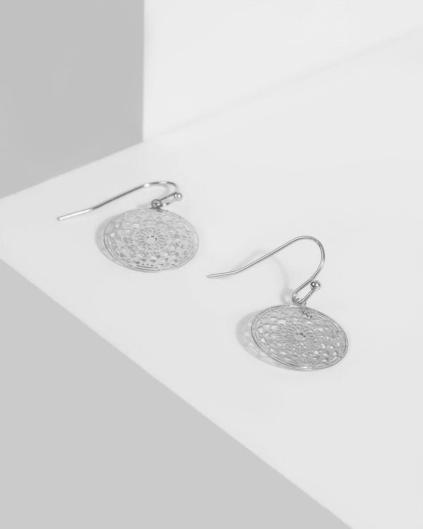 Silver Filigree Disc Earrings | Earrings