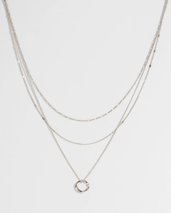 Colette by Colette Hayman Silver Fine Chain Circle Necklace Pack