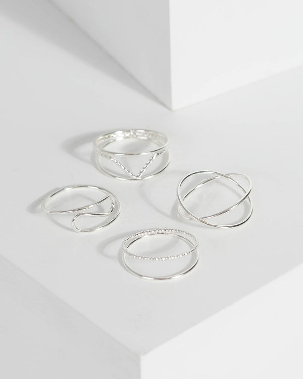 Silver Fine Metal 4 Pack Ring | Rings