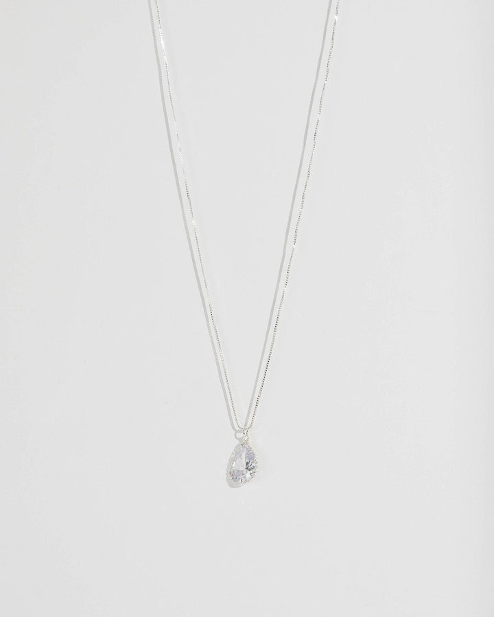 Silver Fine Teardrop Necklace | Necklaces