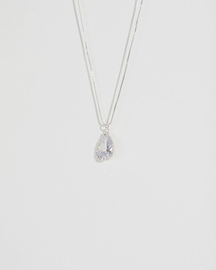 Silver Fine Teardrop Necklace | Necklaces