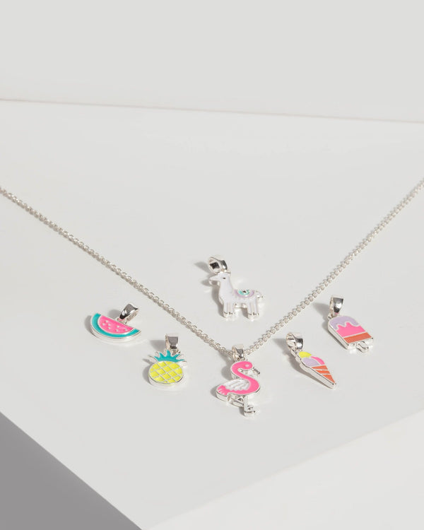 Silver Flamingo Charm Necklace | Necklaces