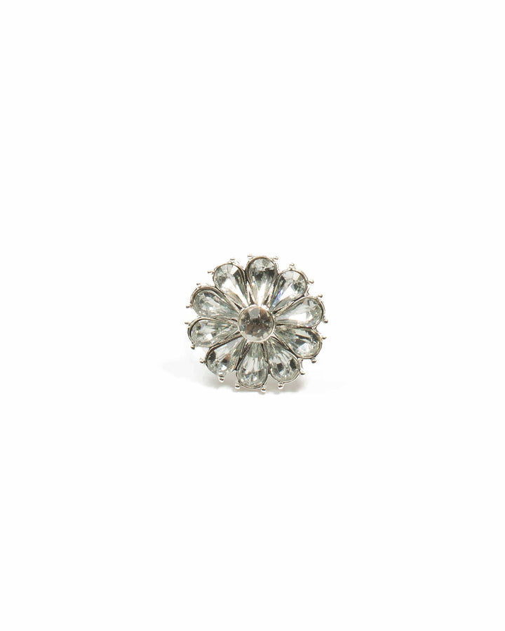 Colette by Colette Hayman Silver Flower Stone Cocktail Ring - Medium