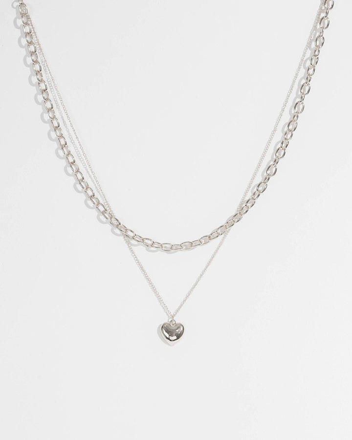 Colette by Colette Hayman Silver Heart Pendant Layer Necklace