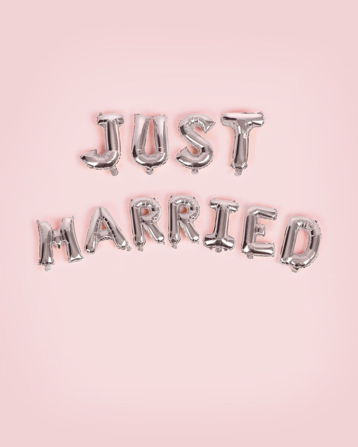 Silver Just Married Balloons Decoration | Accessories