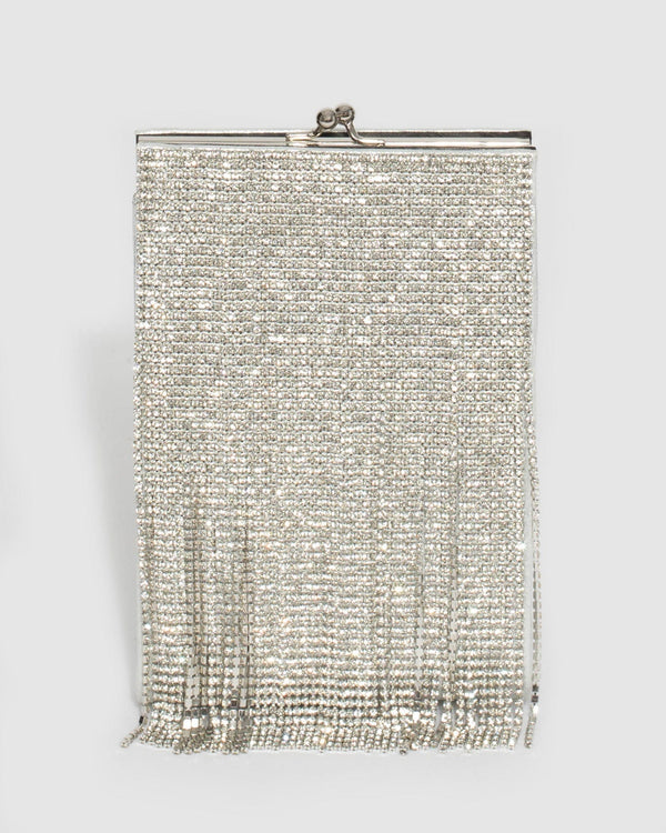 Silver Kathryn Crystal Mini Bag | Mini Bags