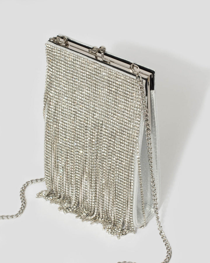Silver Kathryn Crystal Mini Bag | Mini Bags