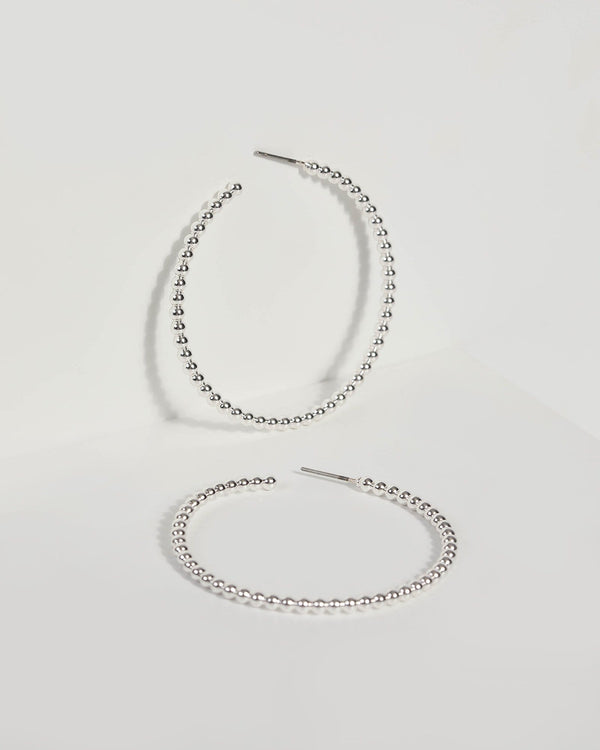 Silver Large Ball Hoop Earrings | Earrings