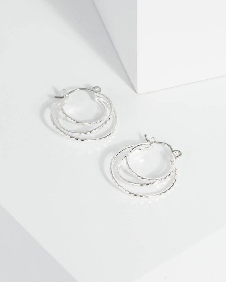 Silver Layer Hoop Earrings | Earrings