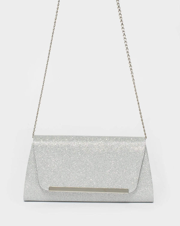Silver Leaha Bar Clutch Bag | Clutch Bags