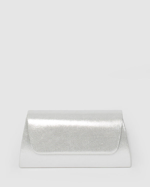 Silver Leaha Evening Clutch Bag | Clutch Bags