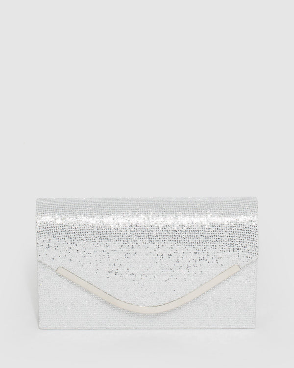Silver Lila Curve Clutch Bag | Clutch Bags