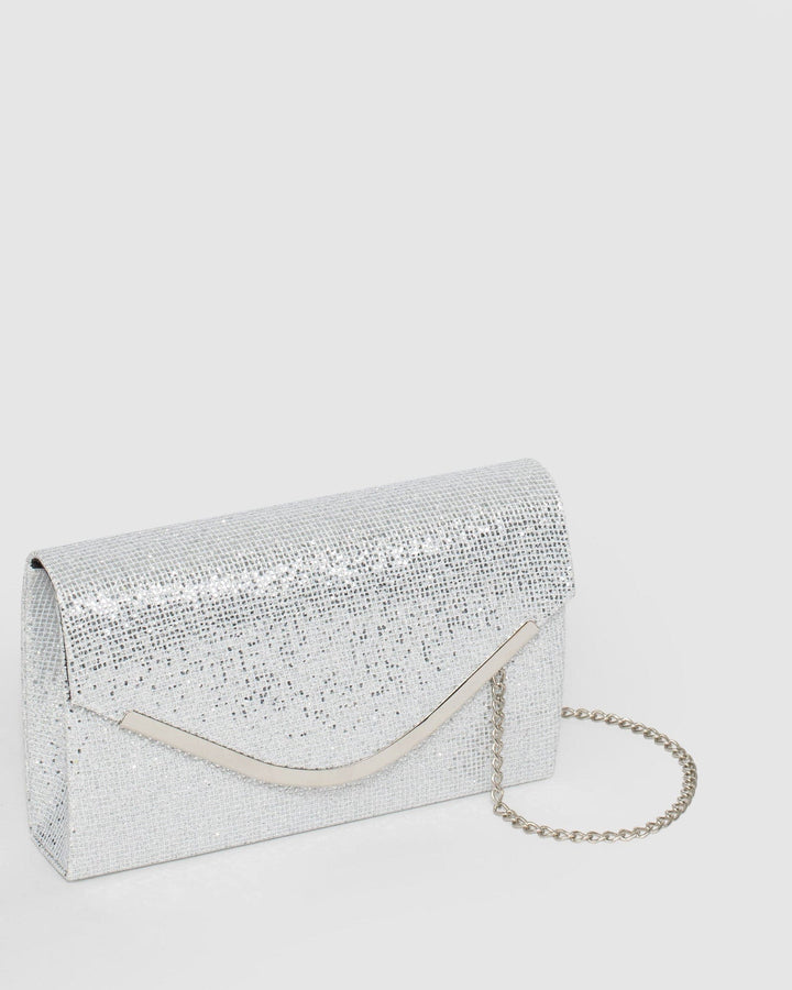 Silver Lila Curve Clutch Bag | Clutch Bags