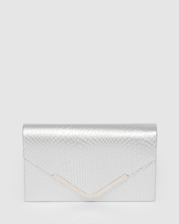 Colette by Colette Hayman Silver Lila Envelope Clutch Bag