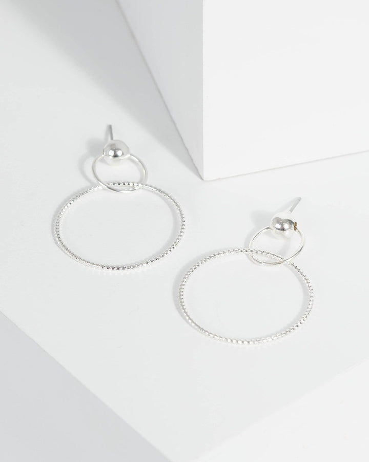 Silver Link Ring Drop Earrings | Earrings